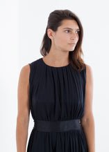 Load image into Gallery viewer, Sleeveless Pleated Dress in Navy